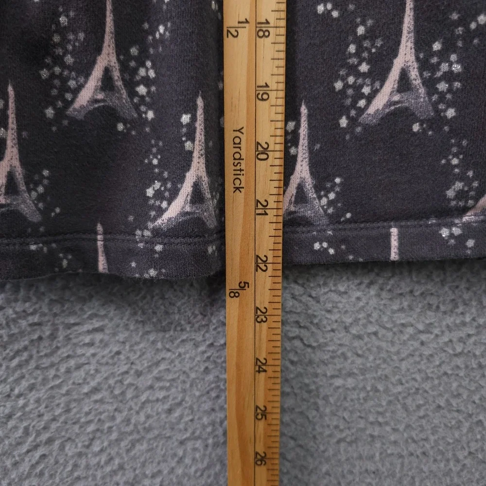 Gymboree Starry Night Dress Girls 7 Gray Pink Eiffel Tower Long Sleeve Terry